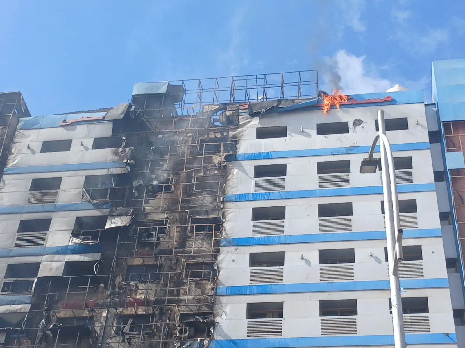 حريق مستشفى راقودة بالإسكندرية اليوم.. فيديو مرعب لتوهج النيران