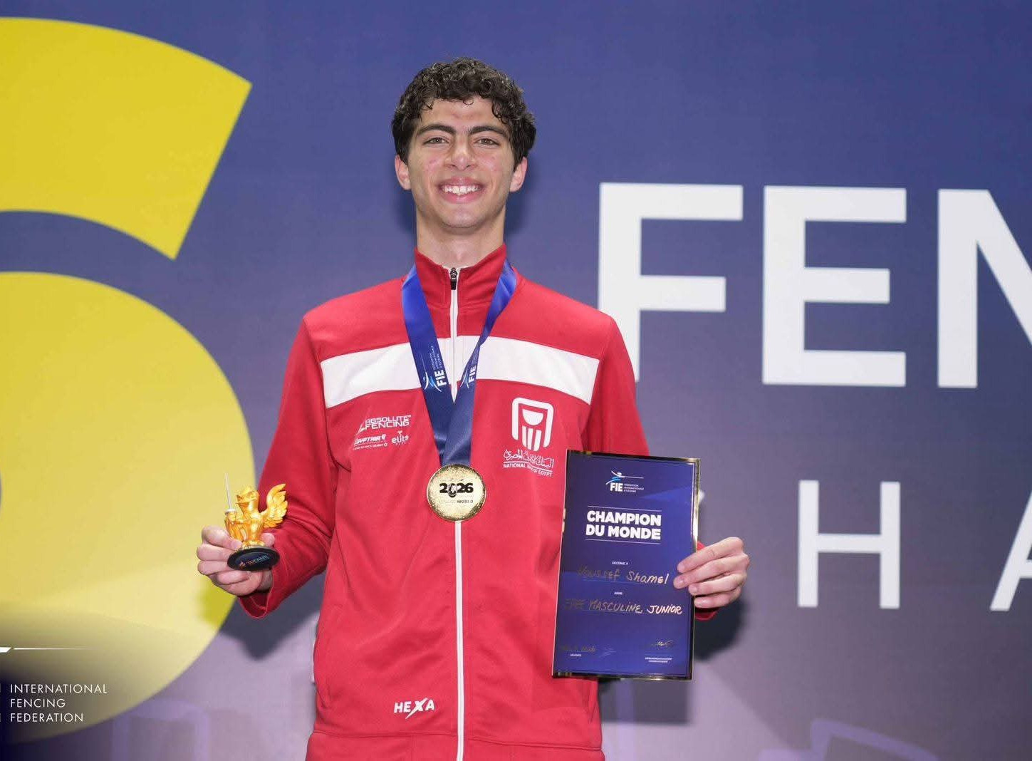 إنجاز جديد للرياضة المصرية.. يوسف شامل يفوز بذهبية بطولة العالم للسلاح بالبرازيل