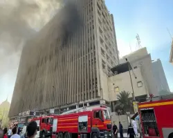 حصر أضرار حريق سنترال رمسيس حتى الآن