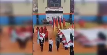 انطلاق طابور عرض الملتقى الأول للوافدين بجامعة المنصورة (فيديو)