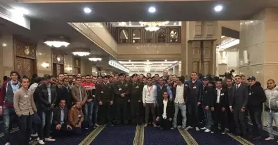 شاهد طلاب جامعة الأزهر خلال افتتاح مسجد العاصمة الإدارية