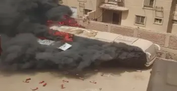 حريق حدائق الأهرام بجوار مدرسة لغات (صور)