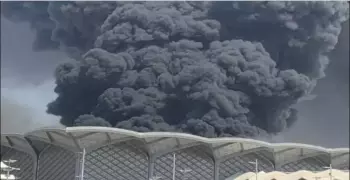 شاهد أول صور لاندلاع حريق قطار الحرمين في جدة