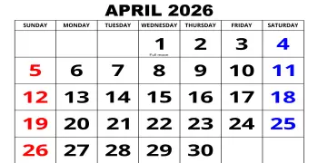 شهر أبريل كام يوم 2026؟.. ننشر عدد الأيام المتبقية