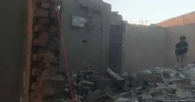 ماسورة مياه تهدم مباني قرية جريس بالمنوفية (صور)