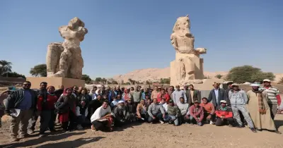 ترميم تمثالين للملك أمنحتب الثالث منذ عام 2006.. وزير السياحة يزيح الستار عنهما (صور)