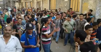 صور| تظاهرة لطلاب ثانوية المنيا ضد الـ10 درجات