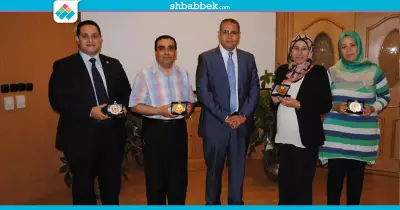 صور| جامعة المنصورة تكرم 4 باحثين حصلوا على منح بأمريكا