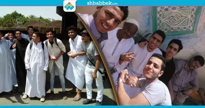 صور| طلاب الثانوية العامة يرتدون «الجلاليب» في امتحان «الدين»