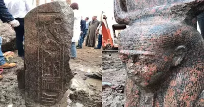 أندر تمثال لرمسيس الثاني داخل قطعة أرض يمتلكها أحد المواطنين (صور)