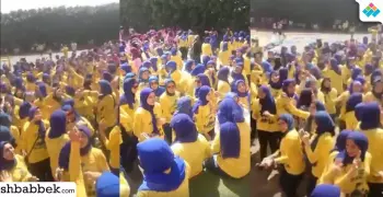 على أنغام «اتنين ملهمش أمان الفرامل والنسوان».. احتفال طلاب تربية طنطا (فيديو)