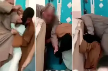 بينا محاكم وجاية تضربنا.. زوج يصور زوجته أثناء الاعتداء عليها بالضرب من والده بكفر الشيخ