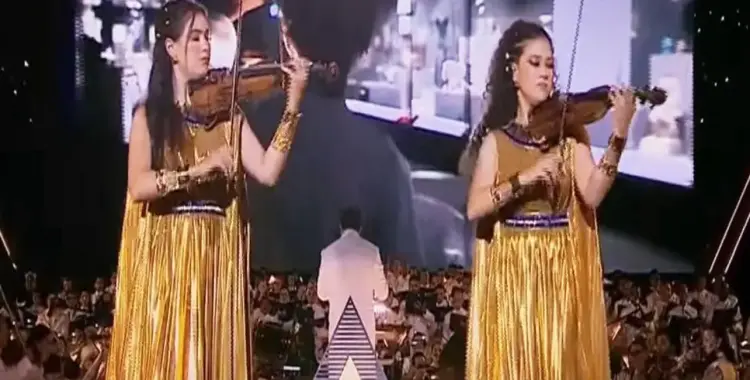  أجمل عزف.. حفيدتا عبدالرحمن أبو زهرة تبهران الحضور فى حفل افتتاح المتحف الكبير 