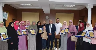 فوز طالبات جامعة بني سويف بالمركز الثاني في مسابقة الماهر بالقرآن