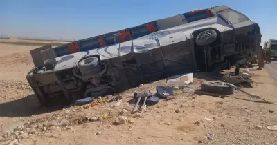 حادث أتوبيس طريق مصر اسكندرية اليوم.. سودانيين ماتوا