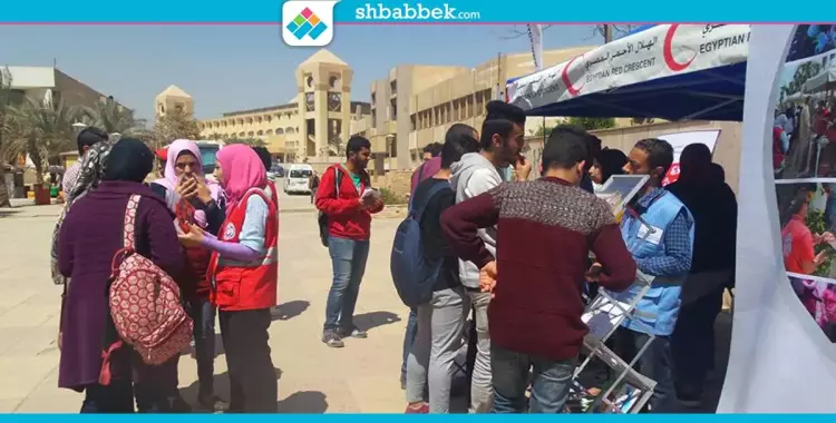  «حل العنف حوار» مبادرة الهلال الأحمر بجامعة حلوان 