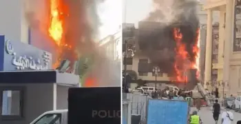 صور وفيديو حريق قسم شرطة الأزبكية بوسط القاهرة