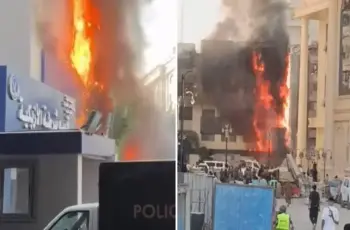 صور وفيديو حريق قسم شرطة الأزبكية بوسط القاهرة