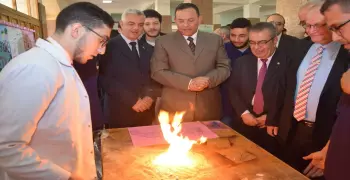 رئيس جامعة المنوفية يتفقد مشروعات الطلاب بأسبوع العلوم المصري