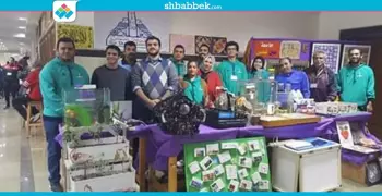 طلاب جامعة عين شمس ينظمون معرضا علميا في أسبوع شباب الجامعات بكفر الشيخ