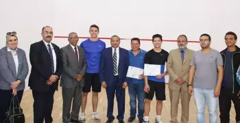 جامعة بني سويف تفتتح ملعبي الهوكى والاسكواش بكلية التربية الرياضية