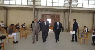 رئيس جامعة المنيا يتفقد الامتحانات وصالة الجمباز