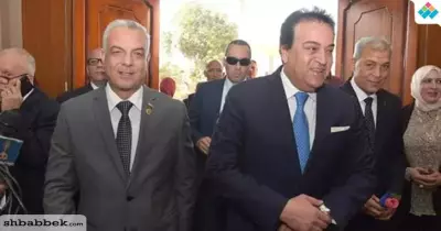 بالصور.. رئيس جامعة المنوفية يستقبل وزير التعليم العالي وأعضاء المجلس الأعلى للجامعات