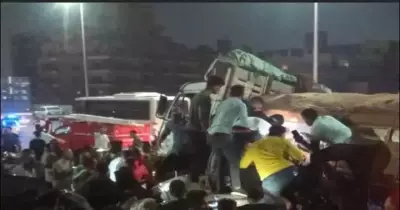 فيديو حادث الدائري اليوم وأسماء الضحايا وصور دهس تريلا 10 سيارات بالتفاصيل
