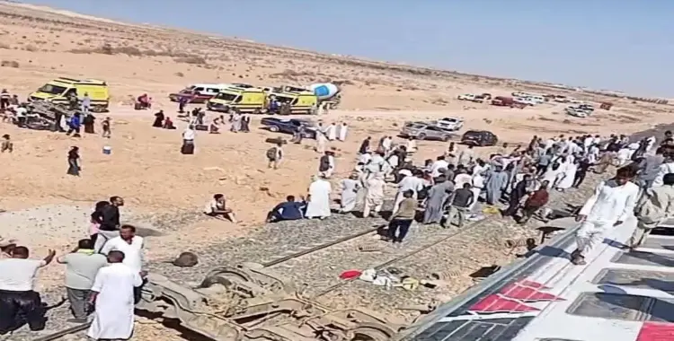  ارتفاع عدد ضحايا قطار مطروح لـ 97 مصاب و3 وفيات حتى الآن 