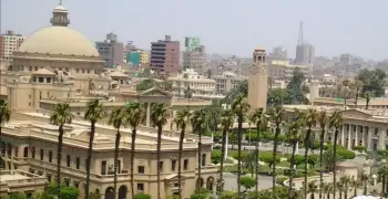 رجل يعتدي بساطور على طلبة جامعة القاهرة (فيديو)