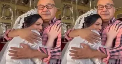 صور حفل زفاف ابنة الفنان حجاج عبد العظيم ودموع والدها تشعل السوشيال ميديا