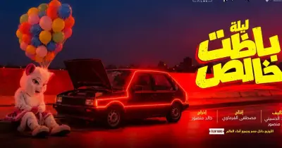 بوستر فيلم ليلة باظت خالص.. قط حزين وبلالين في صورة كوميدية