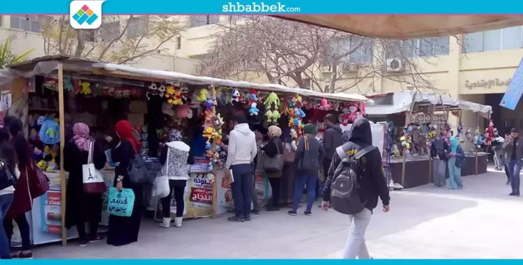  صور| «الفلانتين» في جامعة حلوان.. بلالين وورد ودباديب 