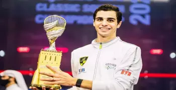 فيديو كلمة علي فرج بطل العالم في الاسكواش عن فلسطين عقب فوزه ببطولة أوبتاسيا