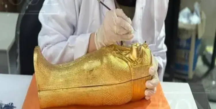 دعوة افتتاح المتحف المصري الكبير من المخمل الفاخر ومزخرفة بالذهب