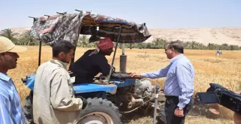 رئيس جامعة سوهاج: حصدنا القمح وكل عيد تحرير سيناء ومصر بخير (صور)