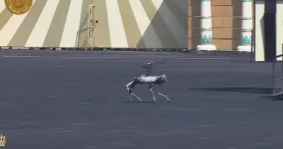 كلب روبوت في افتتاح الرئيس السيسي اليوم.. أحدث تقنيات الداخلية لتطهير الأهداف قبل اقتحامها (فيديو)