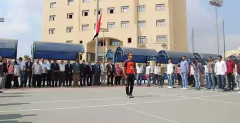 الاحتفال بالأعلام في أول أيام الدراسة بجامعة كفر الشيخ
