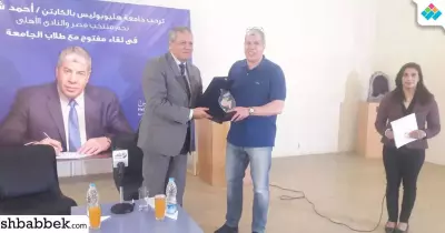 جامعة هليوبوليس تستضيف أحمد شوبير (صور)