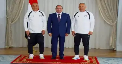 حديث حسام حسن المدير الفني لمنتخب مصر للرئيس عبد الفتاح السيسي بعد الخروج من كأس العالم