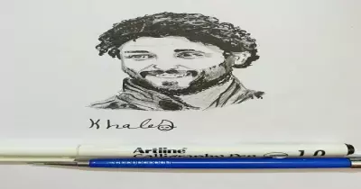 الرسم بالرصاص.. من مشاركات خالد محمد بجامعة حلوان (صور)