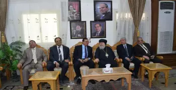 وفد جامعة سوهاج  يزور كنيسة مارجرجس للتهنئة بعيد القيامة