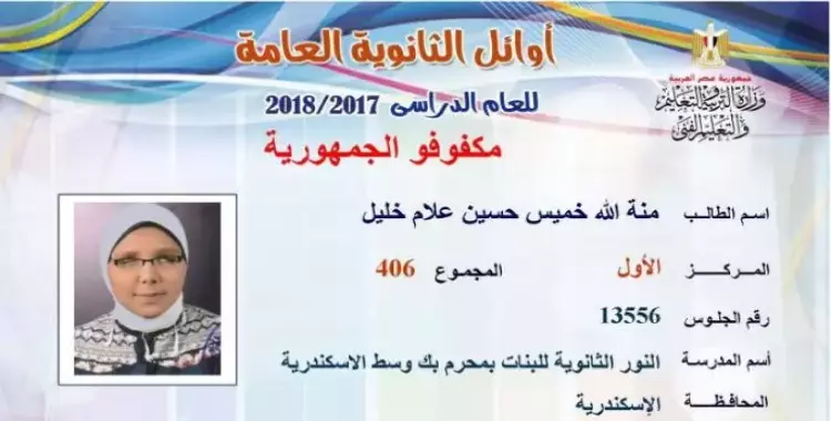  والد الأولى على الثانوية العامة «مكفوفين»: «بنتى زعلانة وهنعيد تصحيح الفرنساوي» 