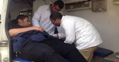 حملة تبرع بالدم في جامعة مدينة السادات لدعم القوات المسلحة