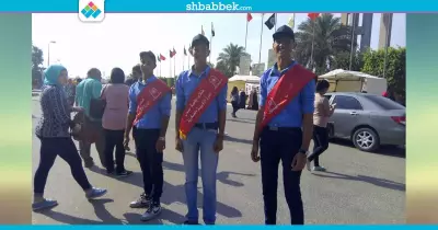 بوشاح التربية العسكرية.. استقبال الطلاب الجدد بجامعة حلوان (صور)