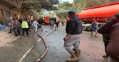 حريق منشية ناصر.. النيران تمتد إلى المباني وتتسبب في خسائر بشرية
