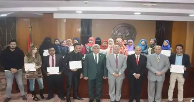 صور| تكريم طلاب التدريب المشترك بين الأهرام وجامعة القاهرة