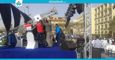 سقوط الشاشة الرئيسية لمسرح «7 Stars» بجامعة عين شمس (صور)