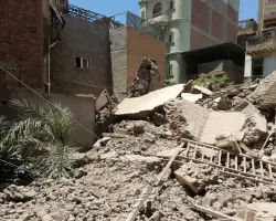 حادث الغربية اليوم.. انهيار مأذنة مسجد في سمنود (صور)