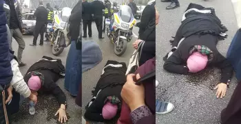 سيارة تصدم سيدة أمام جامعة الأزهر